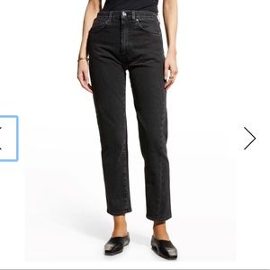 Toteme Twisted Seam Denim Jeans Straight Leg Black Gray